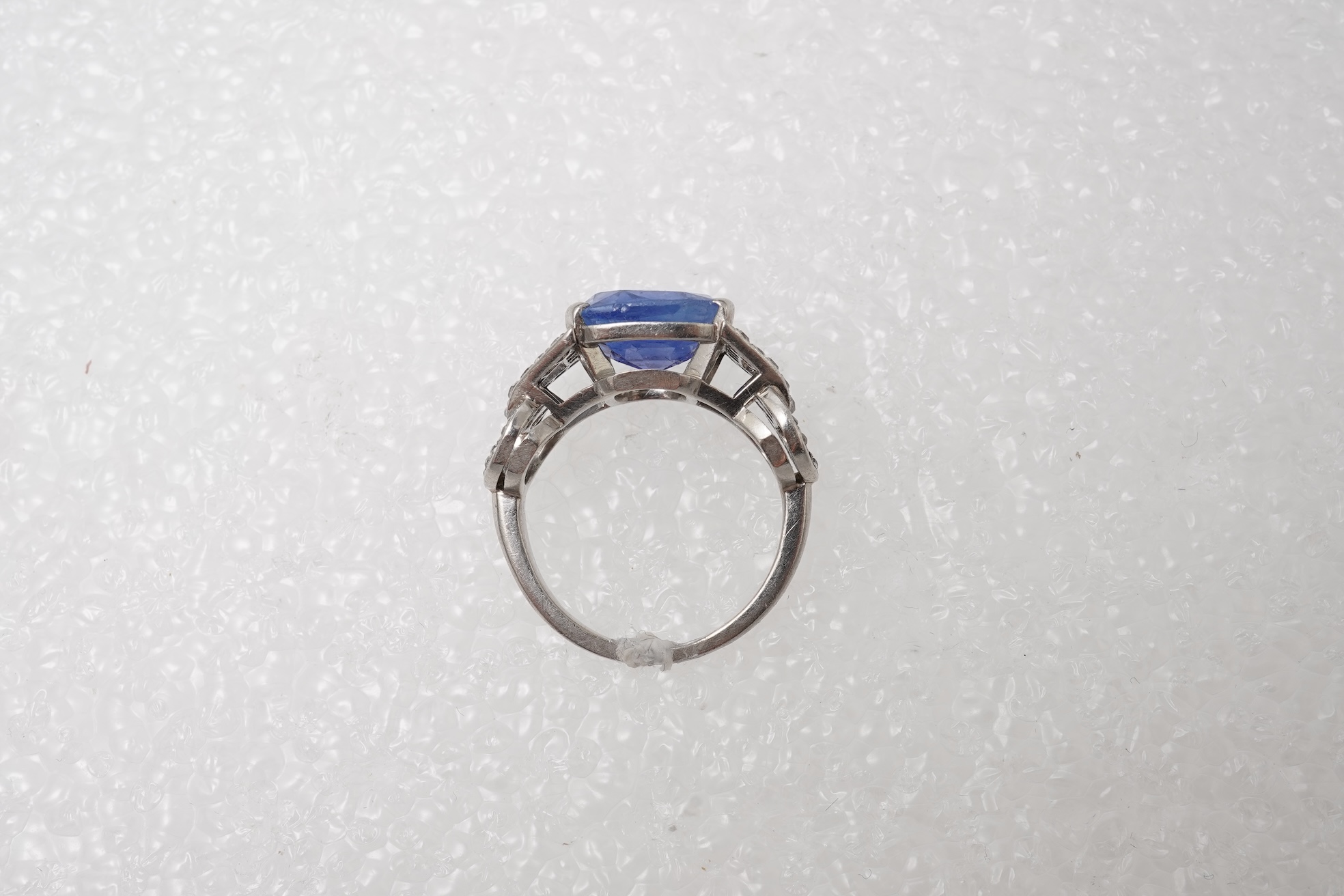A sapphire and diamond ring, 1930s